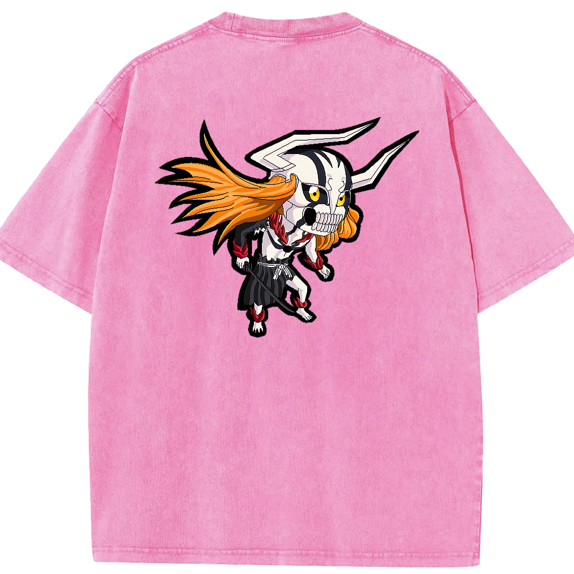 （画像用） ブリーチ 黒崎一護（くろさき いちご）BLEACH Kurosaki Ichigo 綿100% ヴィンテージ風 半袖Tシャツ（背面プリント）